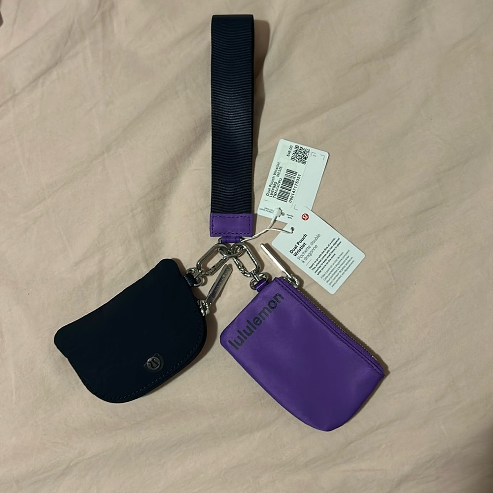 lululemon athletica Black and Purple Clutch Set